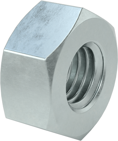 Düşük Mukavemetli Çinko Kaplı Çelik Sol Dişli Altıgen Somun, SAE Sınıf 2, 1/4"-28 Diş Boyutu