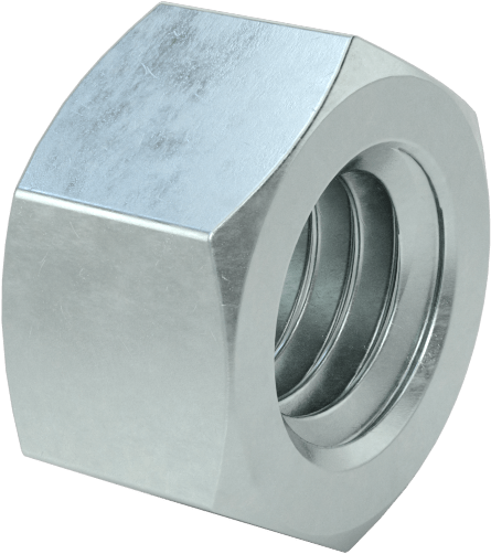 Düşük Mukavemetli Çinko Kaplı Çelik Sol Dişli Altıgen Somun, SAE Sınıf 2, 3/8"-16 Diş Boyutu