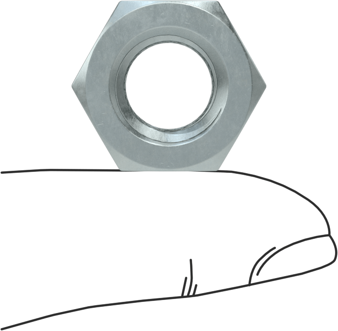 Düşük Mukavemetli Çinko Kaplı Çelik Sol Dişli Altıgen Somun, SAE Sınıf 2, 1/2"-13 Diş Boyutu