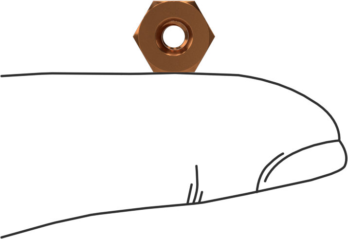 Silikon Bronz Altıgen Somunlar, 6-32 Diş Boyutu, 5/16" Genişlik, 7/64" Yükseklik