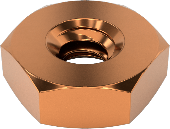 Silikon Bronz Altıgen Somunlar, 6-32 Diş Boyutu, 5/16" Genişlik, 7/64" Yükseklik