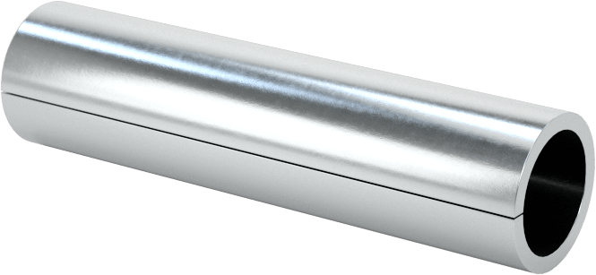 Yivli Dişsiz Ara Parçalar, Çinko Kaplı Düşük Karbonlu Çelik, 1/4" OD, 0.198" ID, 1" Uzunluk