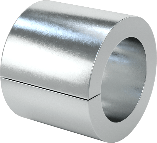 Yivli Dişsiz Ara Parçalar, Çinko Kaplı Düşük Karbonlu Çelik, 3/8" OD, 0.254" ID, 5/16" Uzunluk