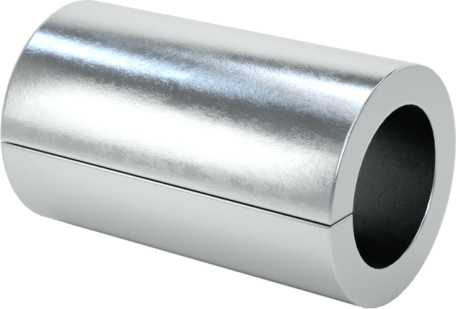 Yivli Dişsiz Ara Parçalar, Çinko Kaplı Düşük Karbonlu Çelik, 3/8" OD, 0.254" ID, 5/8" Uzunluk