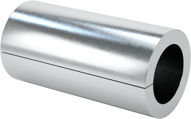 Yivli Dişsiz Ara Parçalar, Çinko Kaplı Düşük Karbonlu Çelik, 3/8" OD, 0.254" ID, 3/4" Uzunluk