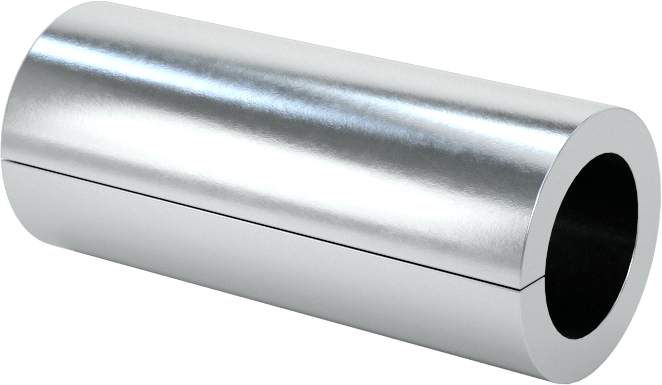 Yivli Dişsiz Ara Parçalar, Çinko Kaplı Düşük Karbonlu Çelik, 3/8" OD, 0.254" ID, 7/8" Uzunluk