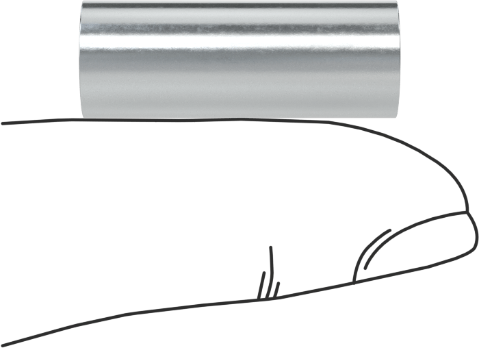 Yivli Dişsiz Ara Parçalar, Çinko Kaplı Düşük Karbonlu Çelik, 3/8" OD, 0.254" ID, 1" Uzunluk