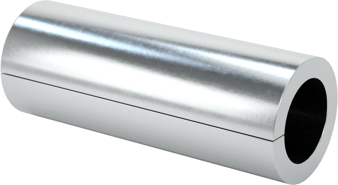 Yivli Dişsiz Ara Parçalar, Çinko Kaplı Düşük Karbonlu Çelik, 3/8" OD, 0.254" ID, 1" Uzunluk