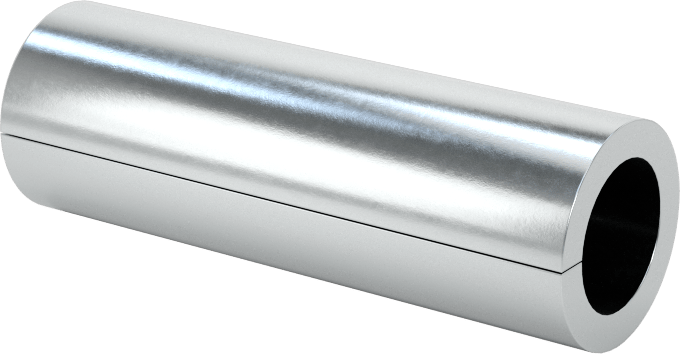 Yivli Dişsiz Ara Parçalar, Çinko Kaplı Düşük Karbonlu Çelik, 3/8" OD, 0.254" ID, 1-1/8" Uzunluk
