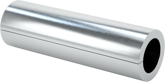 Yivli Dişsiz Ara Parçalar, Çinko Kaplı Düşük Karbonlu Çelik, 3/8" OD, 0.254" ID, 1-1/4" Uzunluk