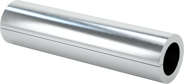 Yivli Dişsiz Ara Parçalar, Çinko Kaplı Düşük Karbonlu Çelik, 3/8" OD, 0.254" ID, 1-1/2" Uzunluk