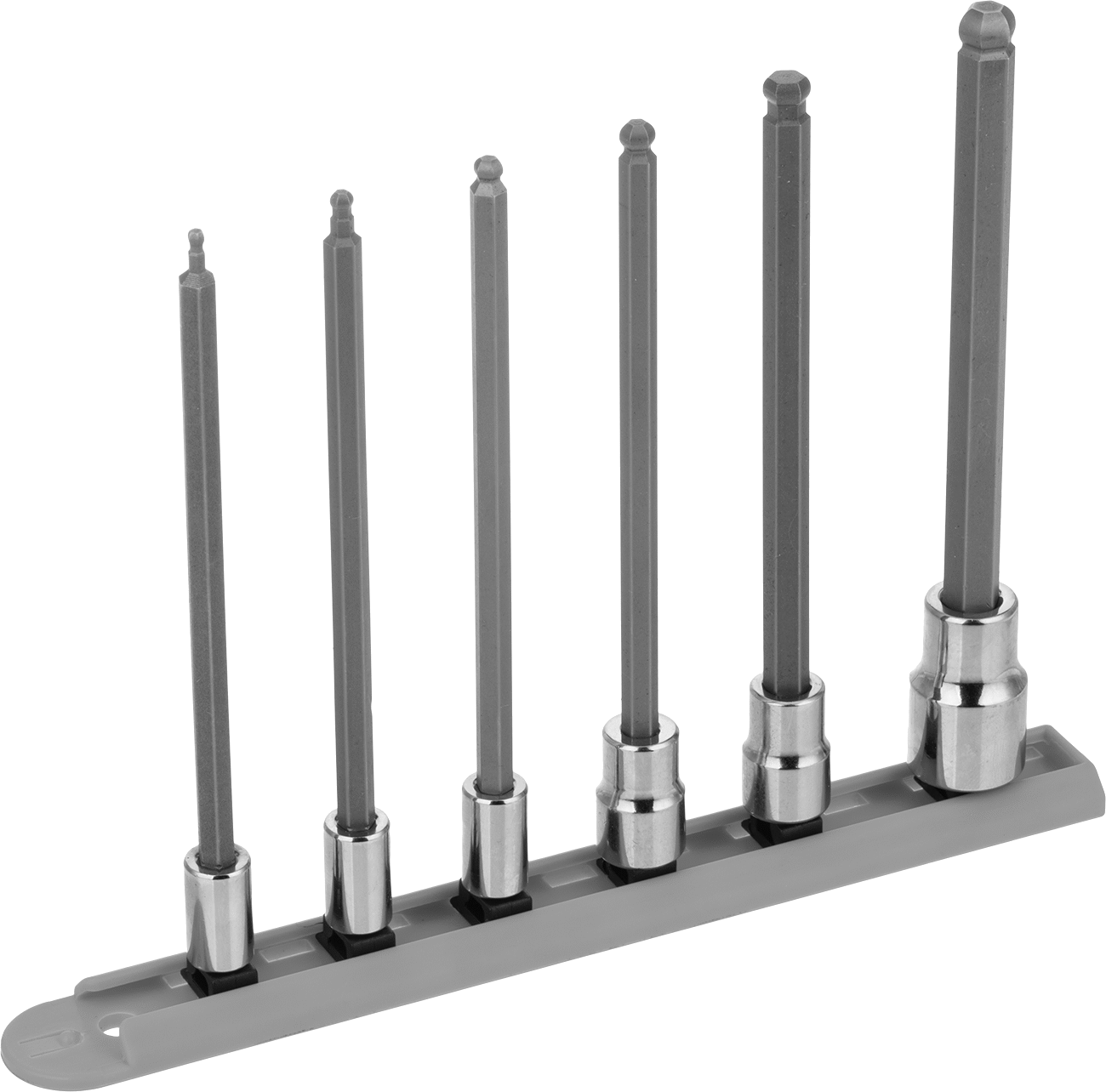 Uzun Uçlu Top Uçlu Altıgen Uçlu Soket Seti, 1/4", 3/8“ ve 1/2” Kare Tırnak, 6 Parça