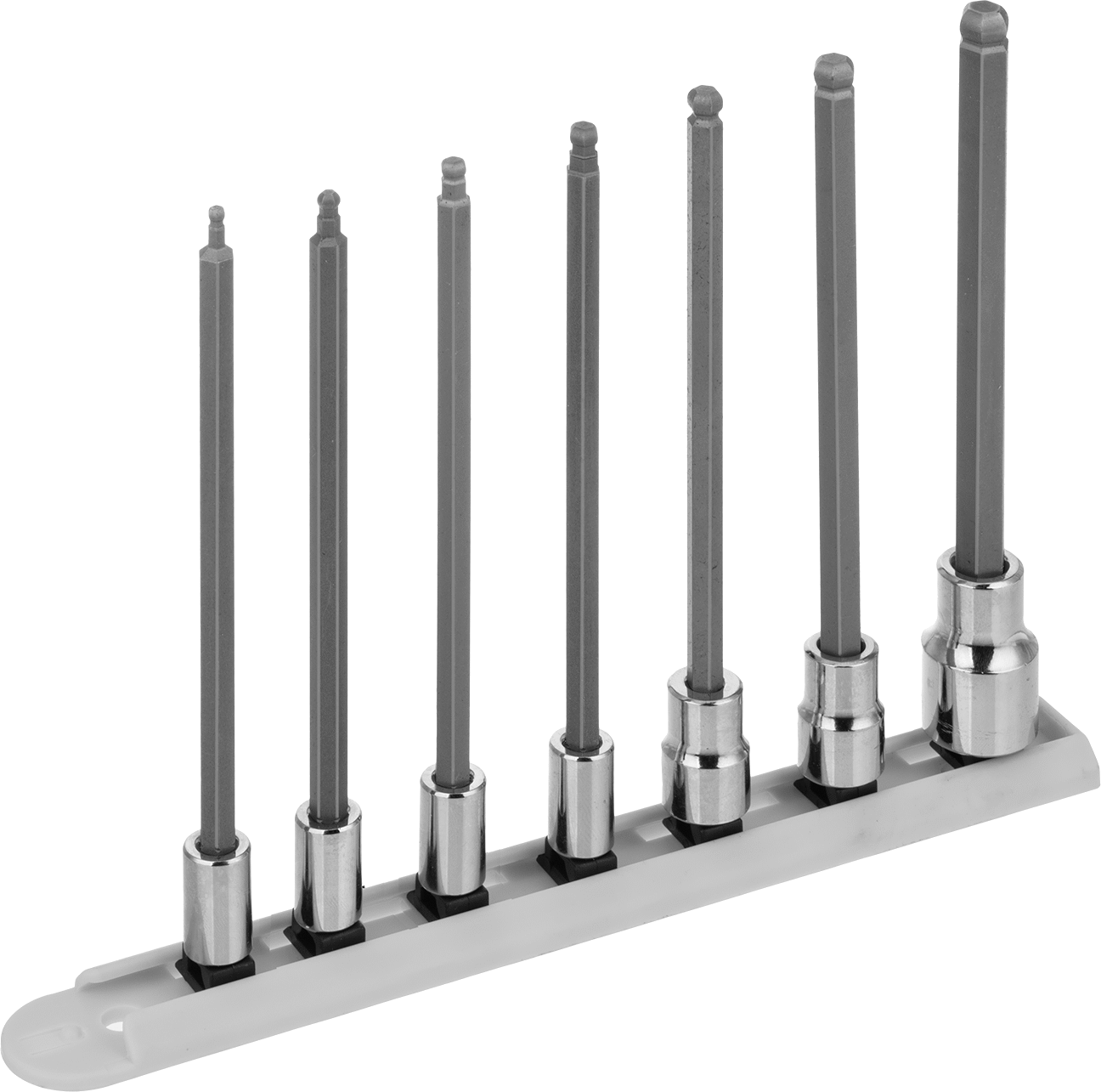 Uzun Uçlu Top Uçlu Altıgen Uçlu Soket Seti, 1/4", 3/8“ ve 1/2” Kare Tırnak, 7 Parça