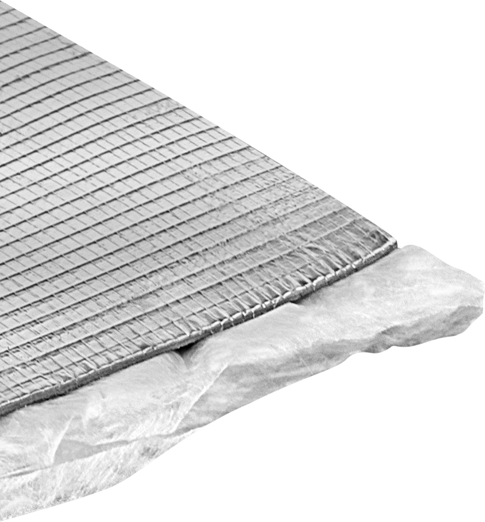 Ses Bariyer Levhası, Alüminyum Kaplamalı Fiberglas, 29 dB Engellenmiş, 1" Kalınlık, 54 inç Genişlik