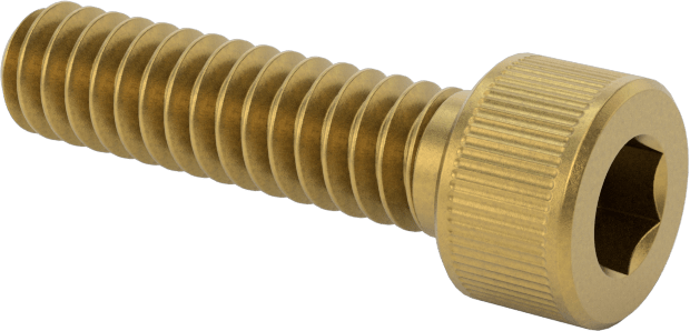 Pirinç Soket Başlı Vida, 10-24 Diş Boyutu, 3/4" Uzunluk