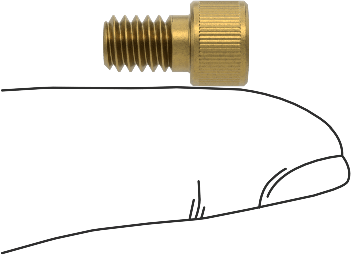 Pirinç Soket Başlı Vida, 1/4"-20 Diş Boyutu, 3/8" Uzunluk
