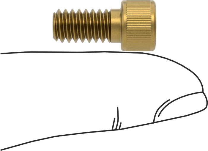 Pirinç Soket Başlı Vida, 1/4"-20 Diş Boyutu, 1/2" Uzunluk