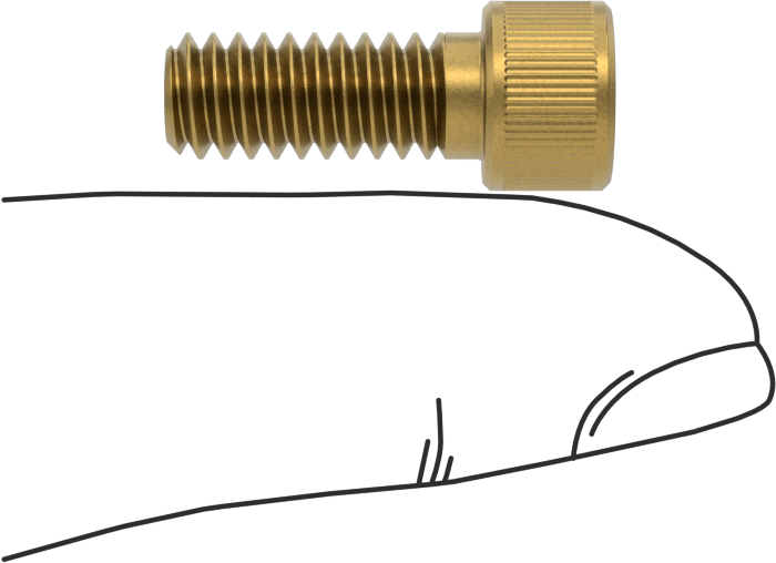 Pirinç Soket Başlı Vida, 1/4"-20 Diş Boyutu, 5/8" Uzunluk