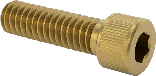 Pirinç Soket Başlı Vida, 1/4"-20 Diş Boyutu, 7/8" Uzunluk