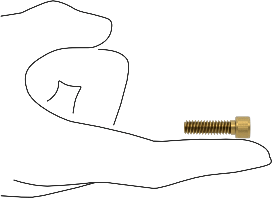Pirinç Soket Başlı Vida, 1/4"-20 Diş Boyutu, 7/8" Uzunluk