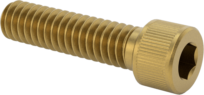 Pirinç Soket Başlı Vida, 1/4"-20 Diş Boyutu, 1" Uzunluk