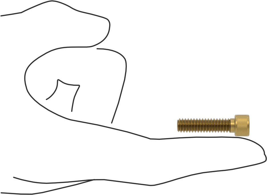 Pirinç Soket Başlı Vida, 1/4"-20 Diş Boyutu, 1" Uzunluk