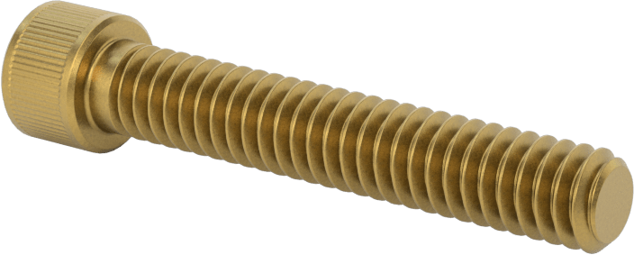 Pirinç Soket Başlı Vida, 1/4"-20 Diş Boyutu, 1-1/2" Uzunluk