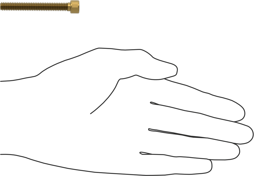 Pirinç Soket Başlı Vida, 1/4"-20 Diş Boyutu, 2" Uzunluk