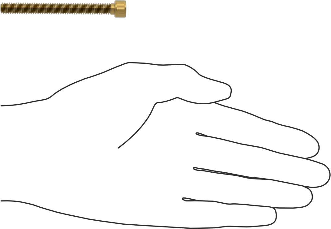 Pirinç Soket Başlı Vida, 1/4"-20 Diş Boyutu, 2-1/2" Uzunluk