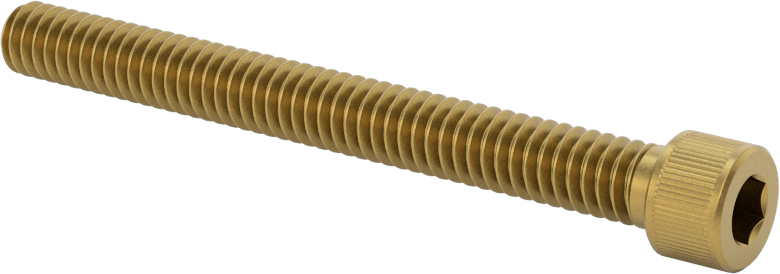 Pirinç Soket Başlı Vida, 1/4"-20 Diş Boyutu, 2-1/2" Uzunluk