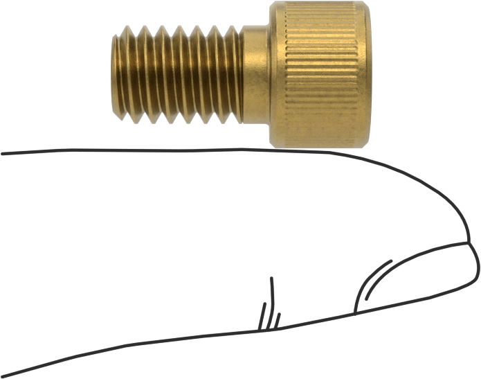 Pirinç Soket Başlı Vida, 5/16"-18 Diş Boyutu, 1/2" Uzunluk