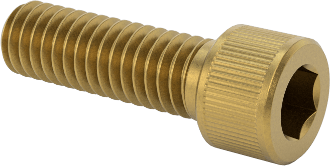 Pirinç Soket Başlı Vida, 5/16"-18 Diş Boyutu, 1" Uzunluk