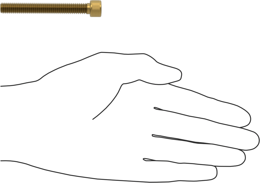 Pirinç Soket Başlı Vida, 5/16"-18 Diş Boyutu, 2-1/2" Uzunluk