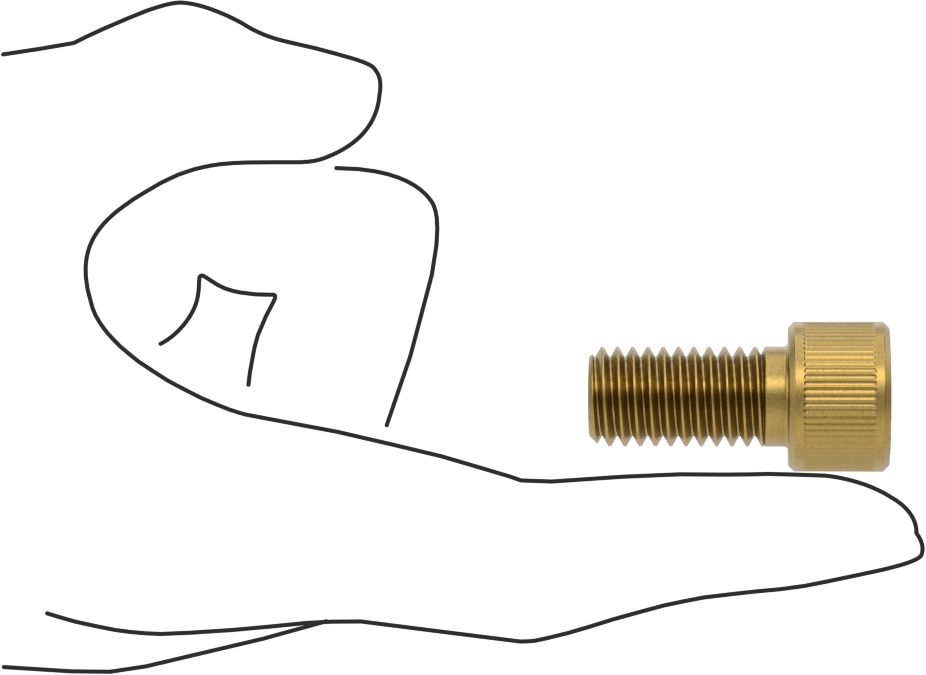 Pirinç Soket Başlı Vida, 1/2"-13 Diş Boyutu, 1" Uzunluk