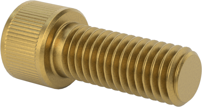 Pirinç Soket Başlı Vida, 1/2"-13 Diş Boyutu, 1-1/4" Uzunluk