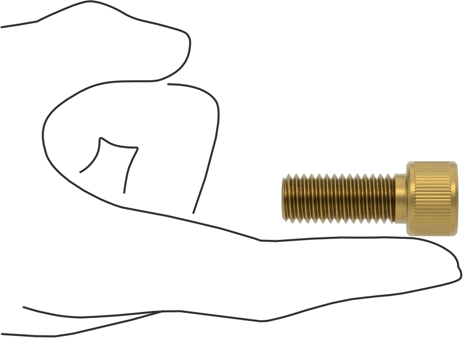 Pirinç Soket Başlı Vida, 1/2"-13 Diş Boyutu, 1-1/4" Uzunluk
