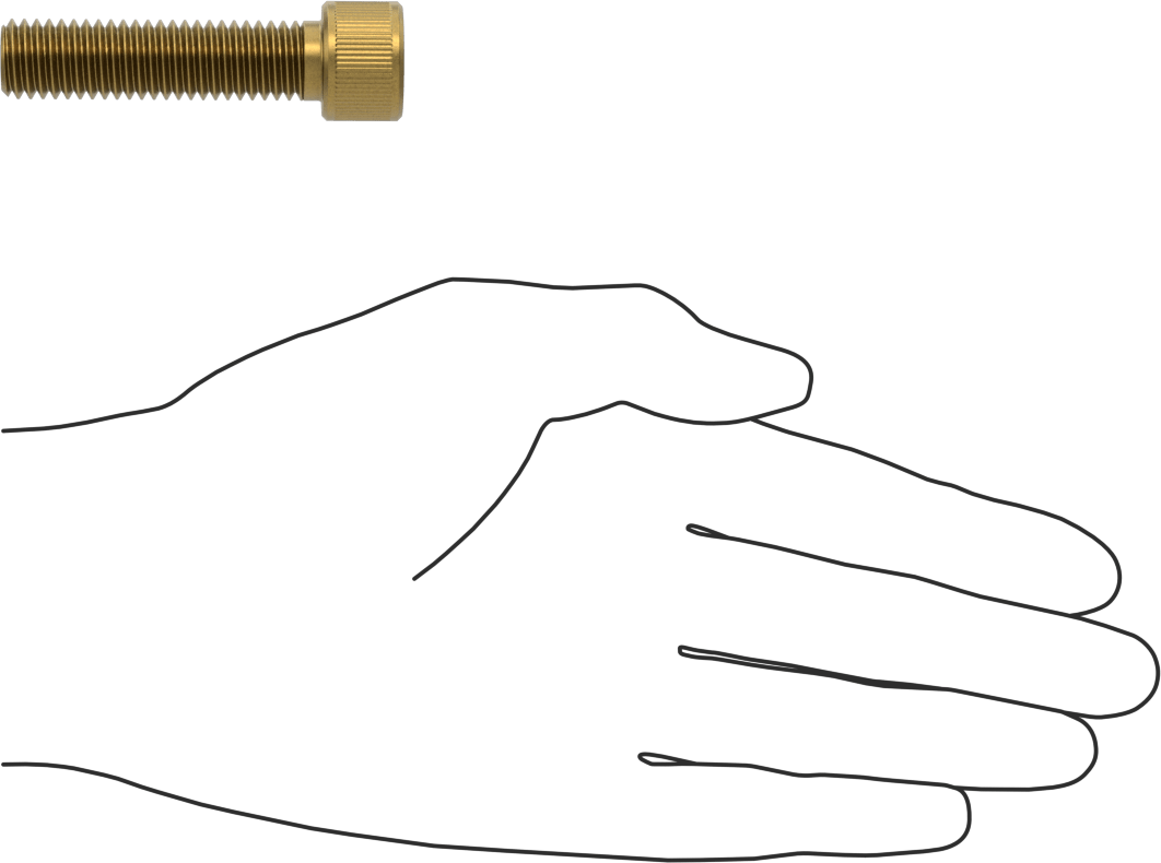 Pirinç Soket Başlı Vida, 1/2"-13 Diş Boyutu, 2" Uzunluk