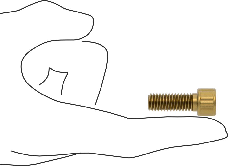 Pirinç Soket Başlı Vida, 3/8"-16 Diş Boyutu, 1" Uzunluk