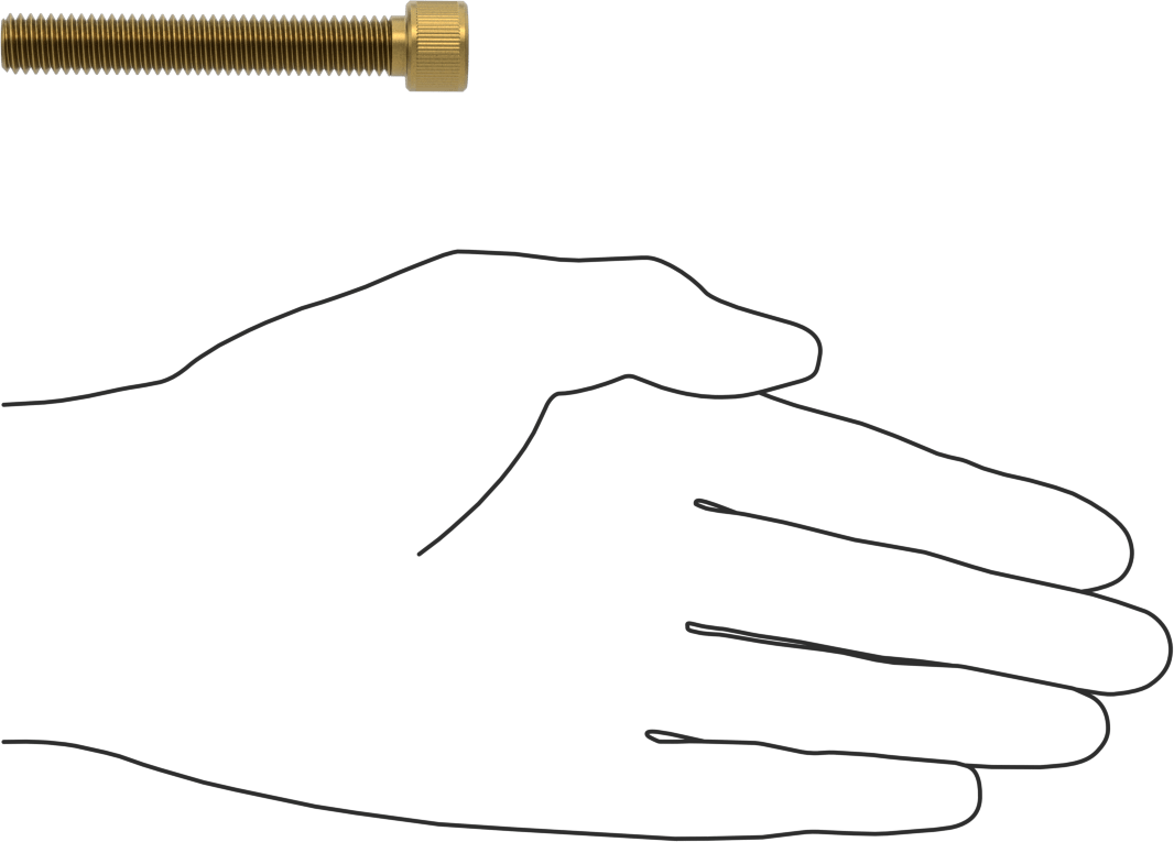 Pirinç Soket Başlı Vida, 3/8"-16 Diş Boyutu, 2-1/2" Uzunluk