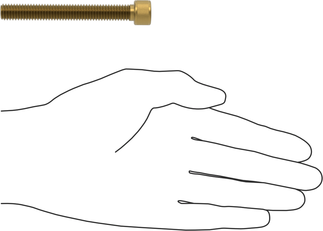 Pirinç Soket Başlı Vida, 3/8"-16 Diş Boyutu, 3" Uzunluk