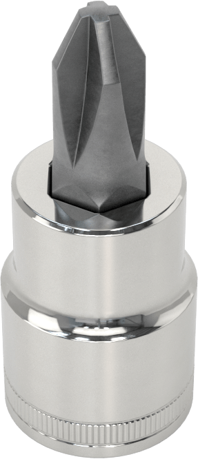 Stubby Phillips Uçlu Soket, 3/8" Kare Tahrik, 1 Numaralı Tahrik Boyutu