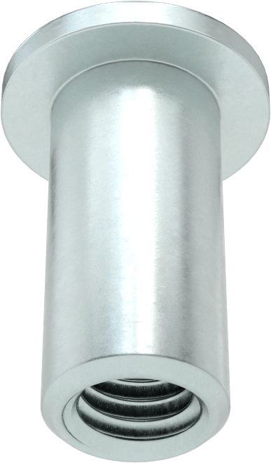 Çinko Kaplı Çelik Perçin Somunu, 3/8"-16 Diş Boyutu, 0,200“ ila 0,285” Malzeme Kalınlığı için