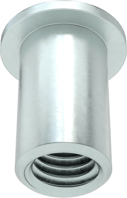 Çinko Kaplı Çelik Perçin Somunu, 1/2"-13 Diş Boyutu, 0,150“ ila 1/4” Malzeme Kalınlığı için