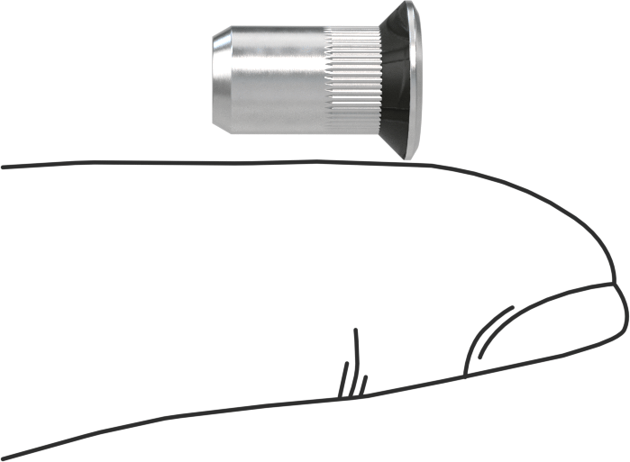 Flanş Sızdırmazlık Perçin Somunu, M4 x 0,7 mm Diş