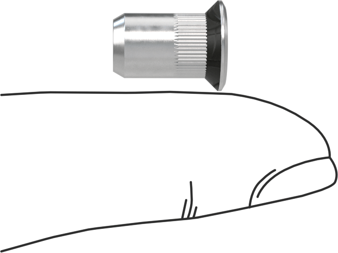 Flanş Sızdırmazlık Perçin Somunu, M5 x 0,8 mm Diş