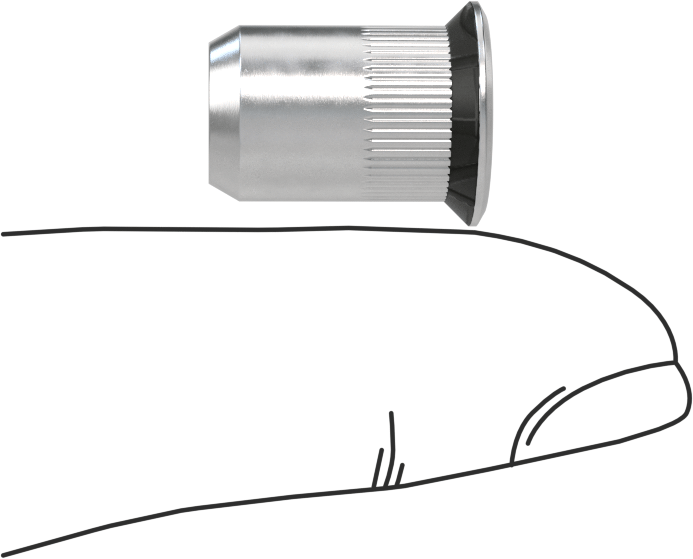 Flanş Sızdırmazlık Perçin Somunu, M6 x 1 mm Diş