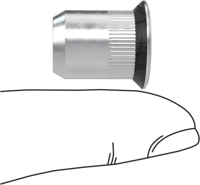 Flanş Sızdırmazlık Perçin Somunu, M8 x 1,25 mm Diş