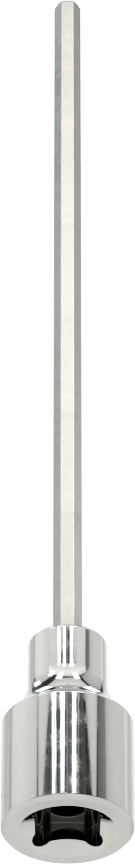 Uzun Menzilli Altıgen Uçlu Soket, 1/4" Kare Tahrik, 2,5 mm Tahrik Boyutu, 4-1/4" Toplam Uzunluk