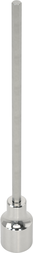 Uzun Menzilli Altıgen Uçlu Soket, 1/4" Kare Tahrik, 3 mm Tahrik Boyutu, 4-1/4" Toplam Uzunluk