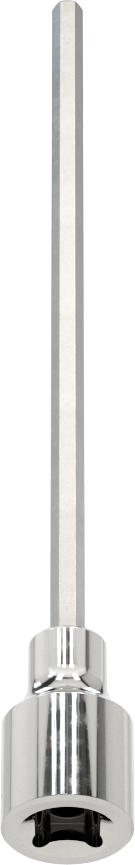 Uzun Menzilli Altıgen Uçlu Soket, 1/4" Kare Tahrik, 3 mm Tahrik Boyutu, 4-1/4" Toplam Uzunluk